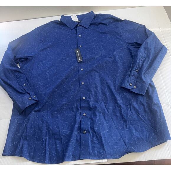 SYNRGY Blue Button Up Long Sleeve Men's Shirt Size 3XLT - Picture 1 of 9